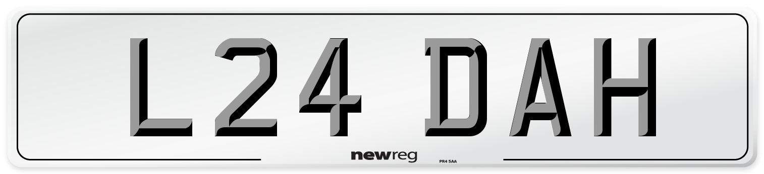 L24 DAH Number Plate from New Reg
